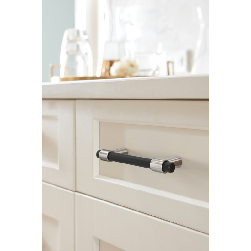 Mergence bar handle, 3 po d'un centre à l'autre, Matte Black/Polished Nickel