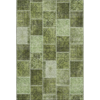 Premium Machine Washable Prisco Olive Rug