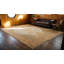Wool Hand Knotted Pile Ivory Beige Cream White Large Floral Medallion Square Antique 1890s Rug