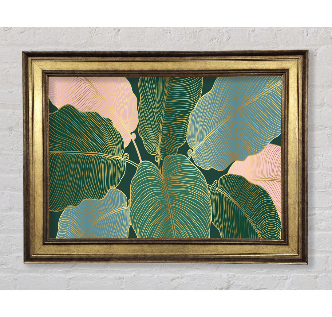 Palm Leaf Gold Lines - Druck