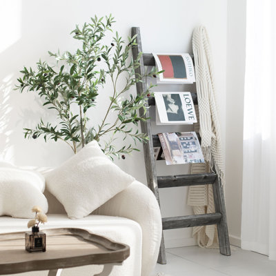 57" Thick Wooden Blanket Ladder