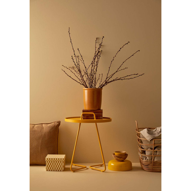 On-the-Move Outdoor Round Side Table, Yellow, 17.4"