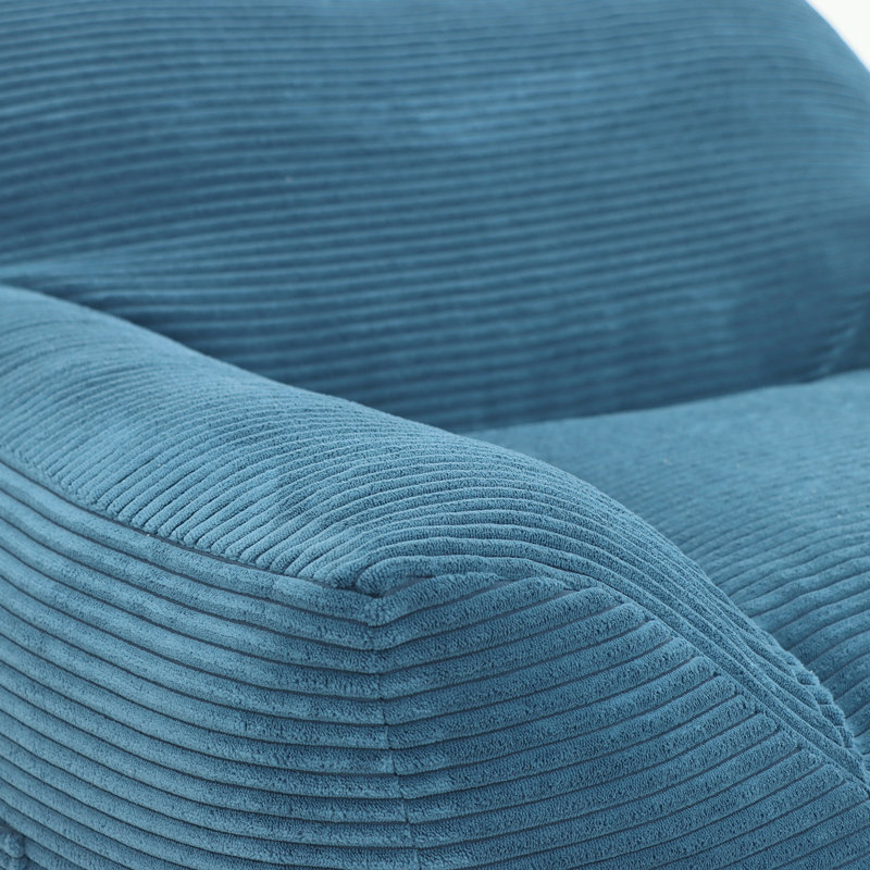 Fauteuil à billes en velours côtelé, Velours côtelé bleu