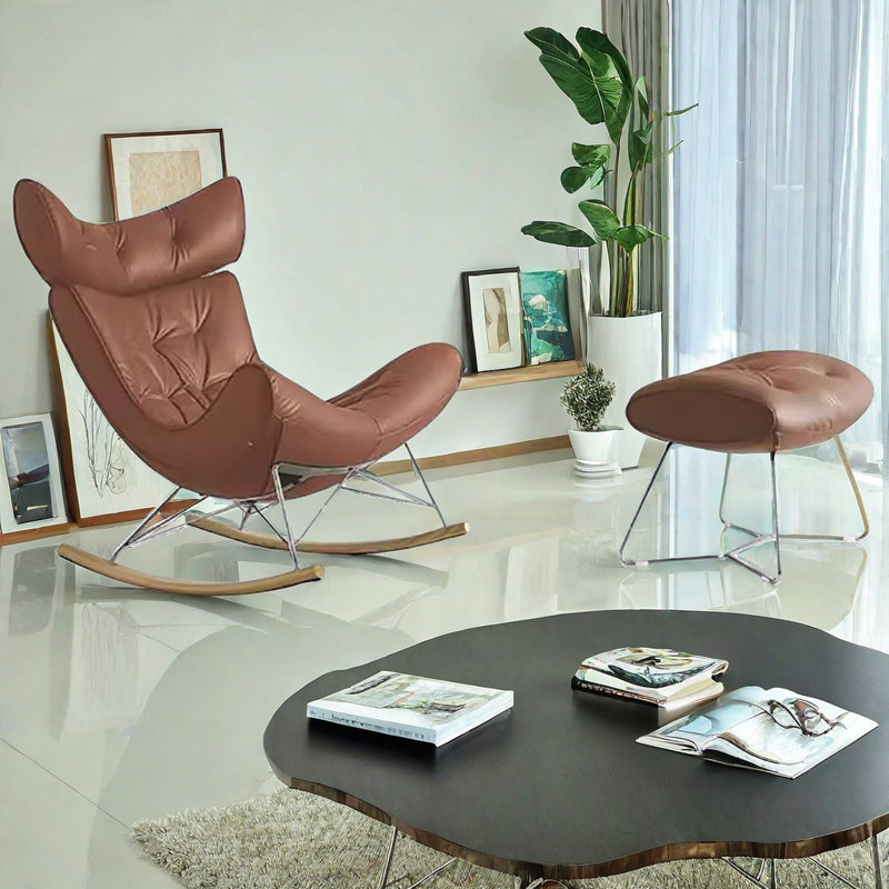 Chaise berçante simple de style italien, Rouge