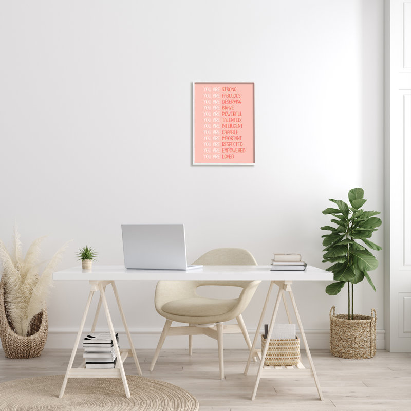 "You Are Positivité", art textuel sur toile, H 20 po x l 16 po x 1,5 po, Giclée encadrée blanc bord de mer