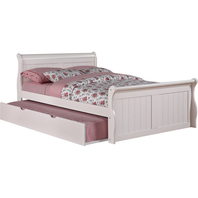 Jacquline Solid Wood Platform Bed with Trundle, Twin