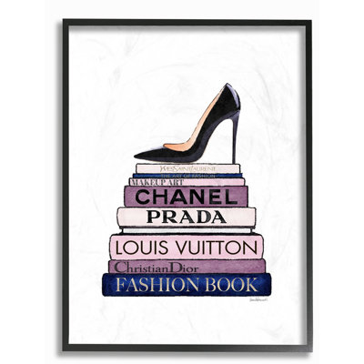 « mode stylisé chaussures bookstack blue purple », impression