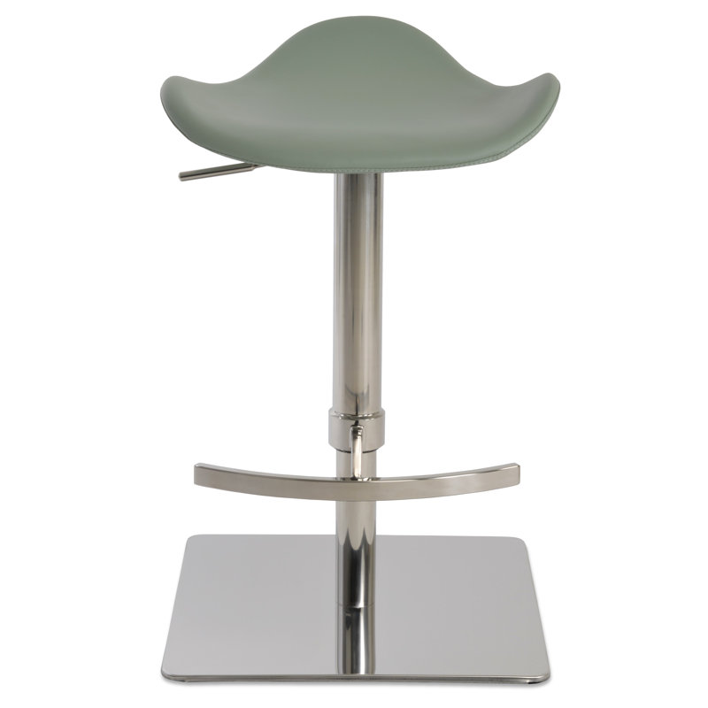 Falcon Piston Adjustable Height Swivel Bar Stool, Mint