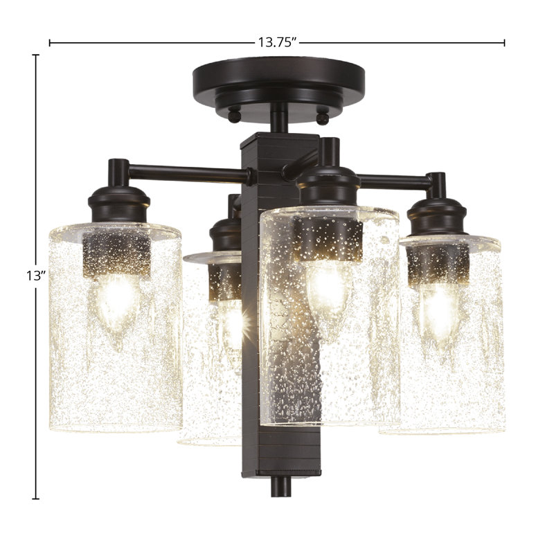 Edge 4 Light Semi-Flush, Espresso