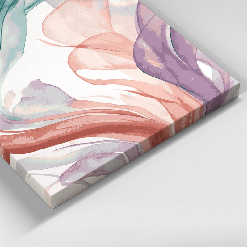 Aquarelle sur toile grise abstraite, H 20 po x l 24 po
