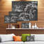 Loup et chef indien indien - impression sur toile tendue-25538843