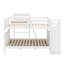 Lit superposé simple au-dessus d'un lit double en L avec tiroirs-1020884094