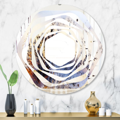 Whirl Khazakstan Dendrite Crystals Macro Industrial Wall Mirror