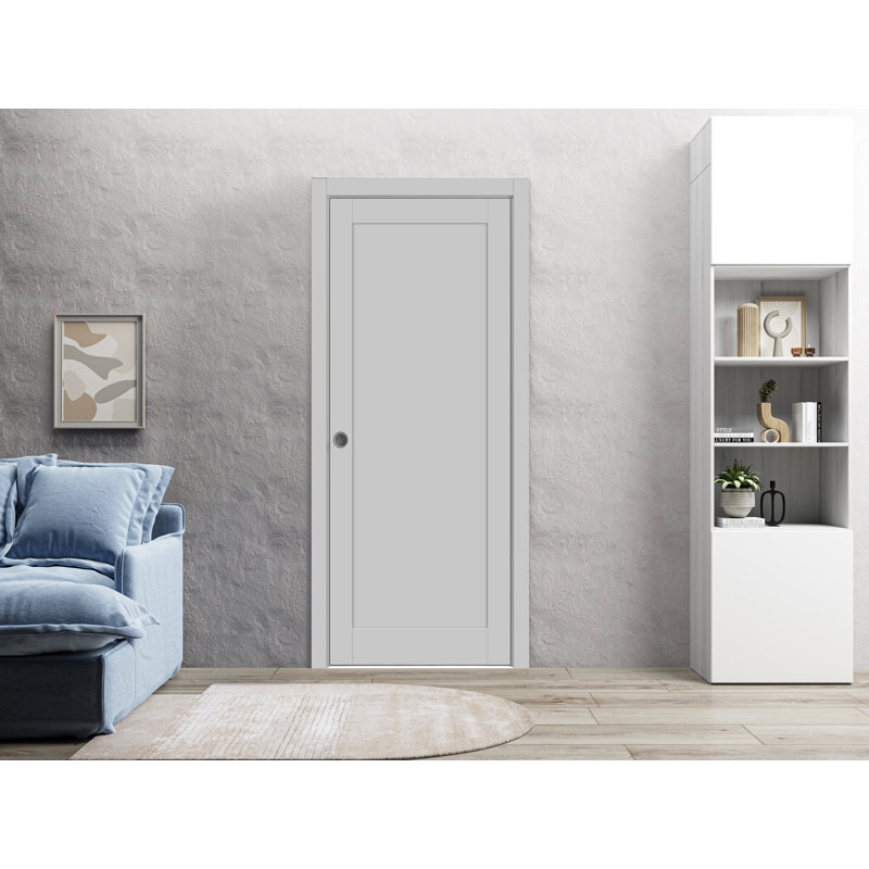 Portes à panneaux coulissantes à panneaux Quadro, Gris mat, 24 po x 84 po