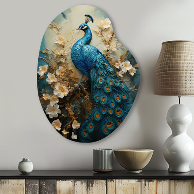 Décoration murale irrégulière en métal Thamim - Peacock Pear