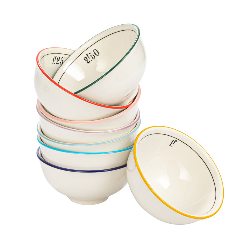 Stoneware Bowl Set With Factorial Numbers Design Styles