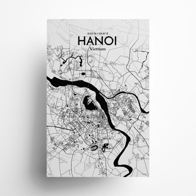 Hanoi, carte de la ville, impression