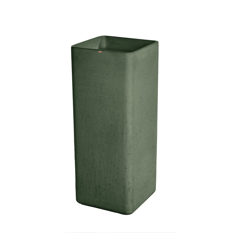 Fladd Concrete Handmade Bathroom Sink, Verde Osc