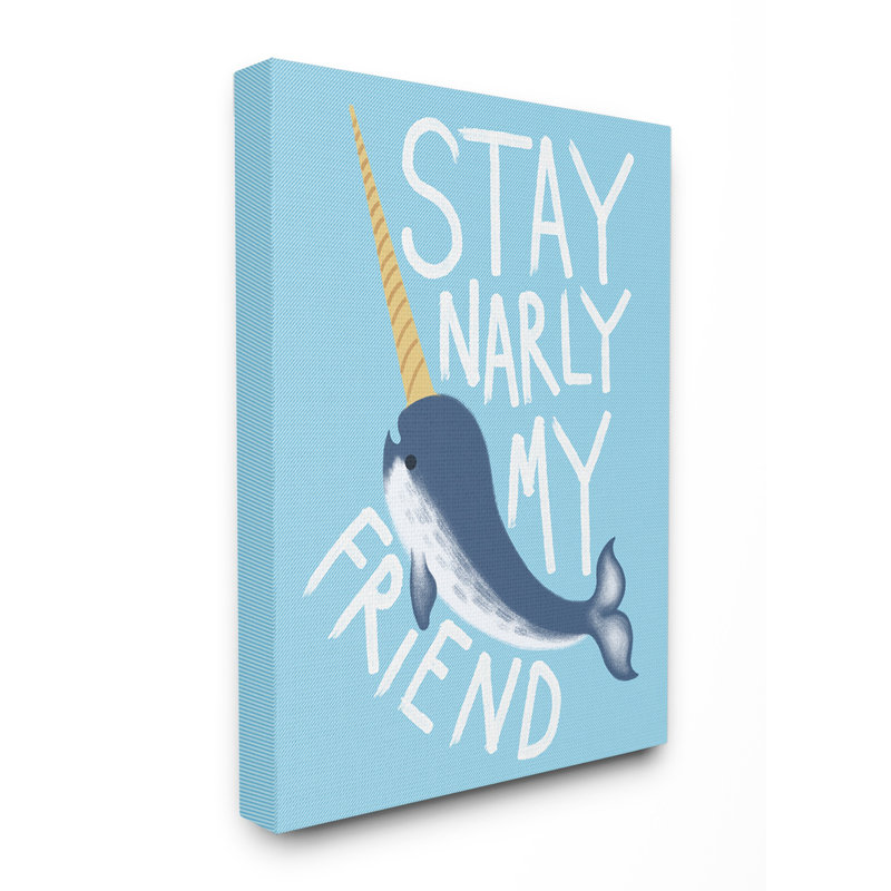 « durban blue stay early my friends », art narwhal, H 30 po x l 40 po x P 1,5 po, Toile