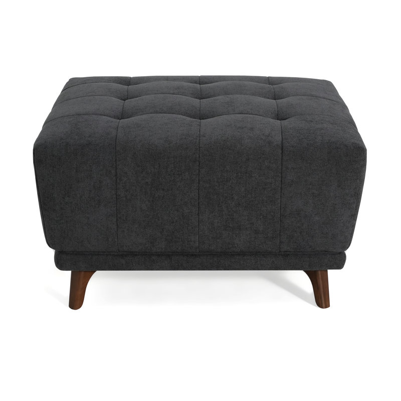 Cutts Tufted Ottoman With Rubberwood Legs
