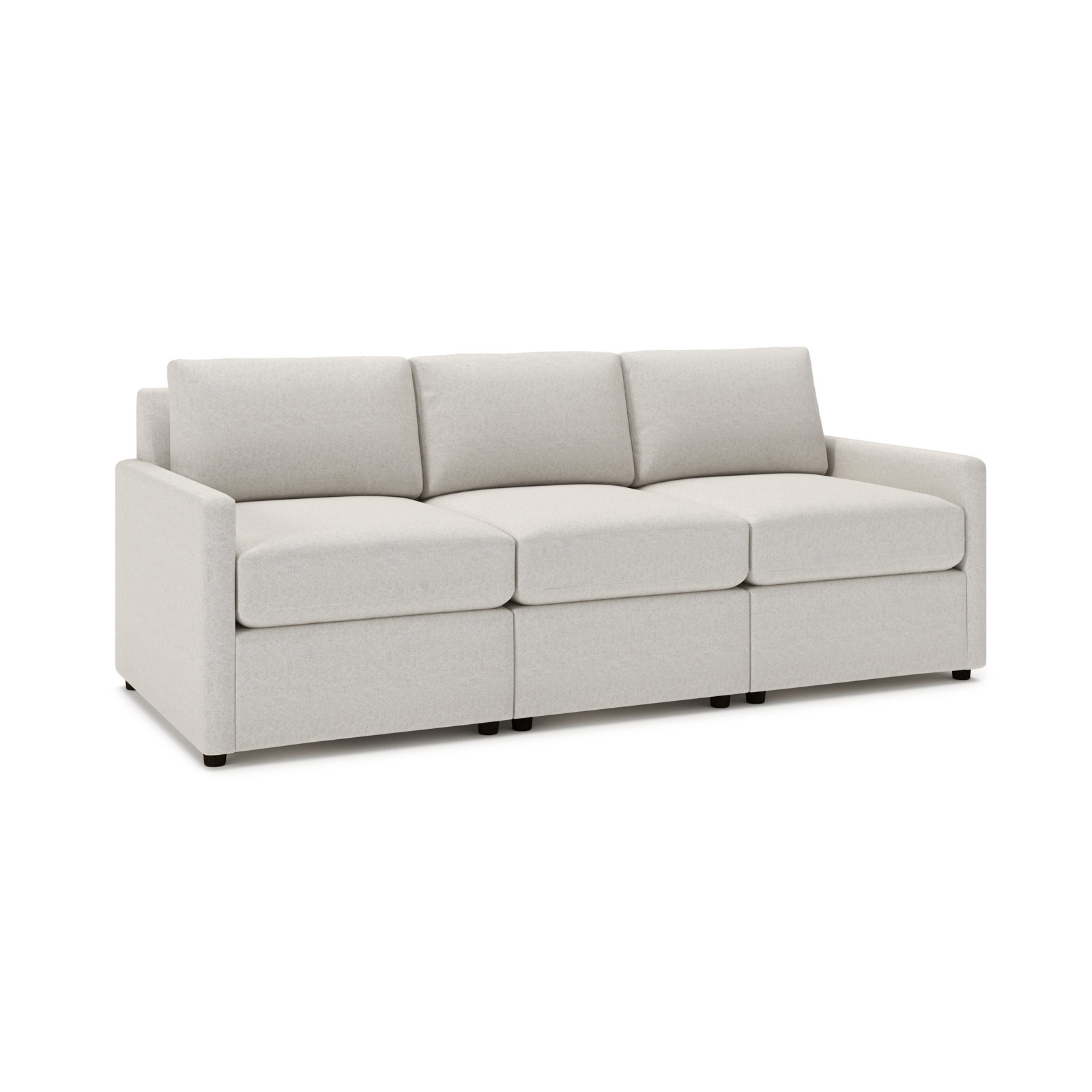 Damari 90" Modular Sofa, Macarena Light Gray Basketweave