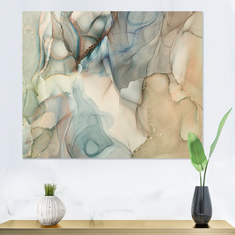 " Grey Tender Liquid Art I ", 24" H x 32" W, Wrapped Canvas