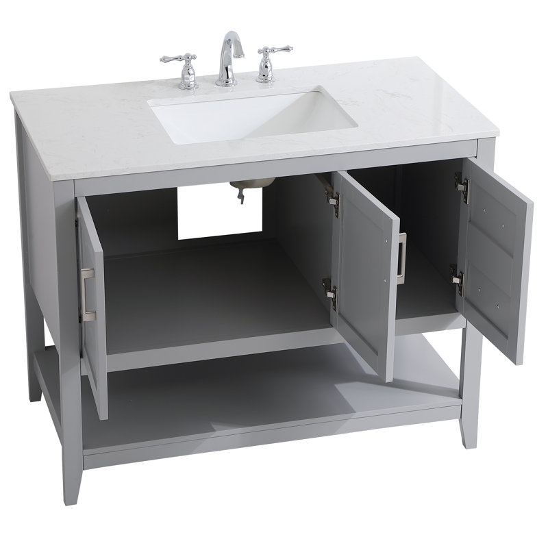 Meuble-lavabo simple l 42 po x P 22 po Scottsbluff, Gris