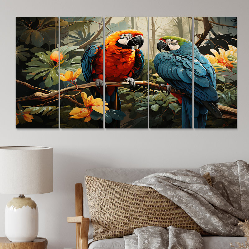 Perroquet tropical plumage I - décoration murale perroquet