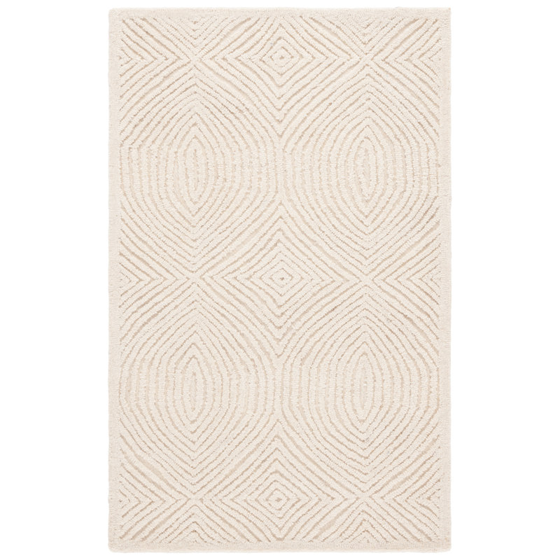 Tapis géométrique en laine / coton touffeté à la main Katosha, Rectangle 3 pi x 5 pi