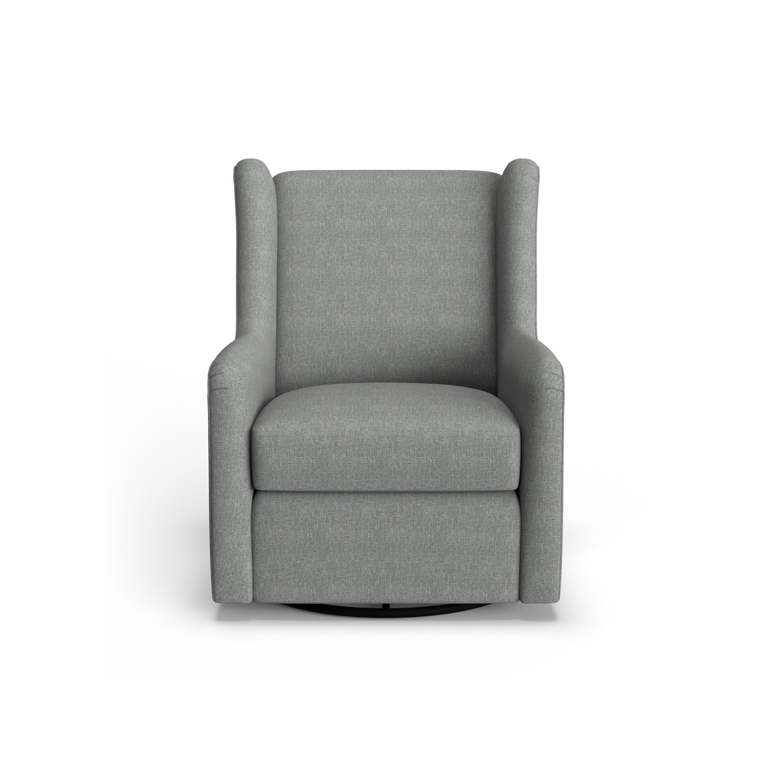 Miranda Upholstered Swivel Glider, Charcoal Grey Performance