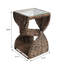 Table de bout carrée 23 po avec plateau en verre, plateau de rangement ouvert et table d'appoint en verre-499294582