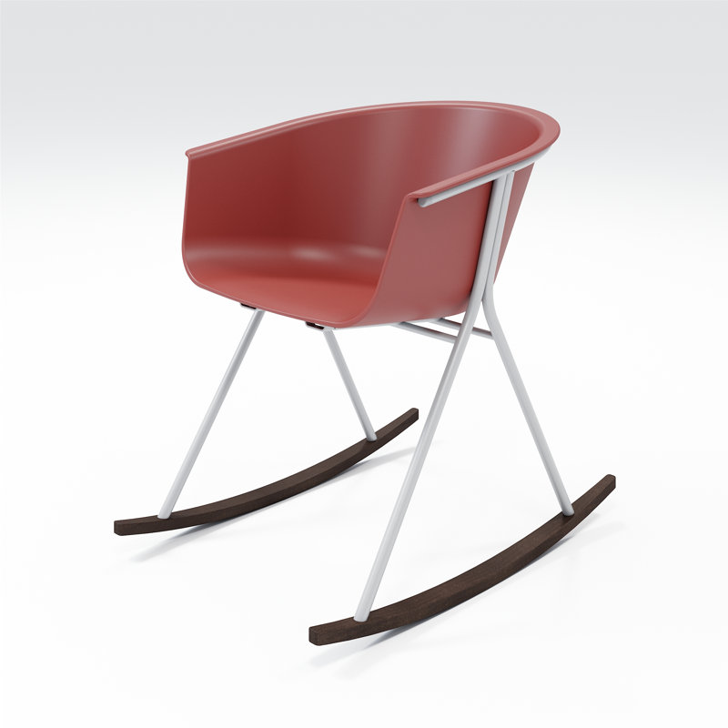 Chaise avec accoudoirs Tee, Corail / argent / ombre