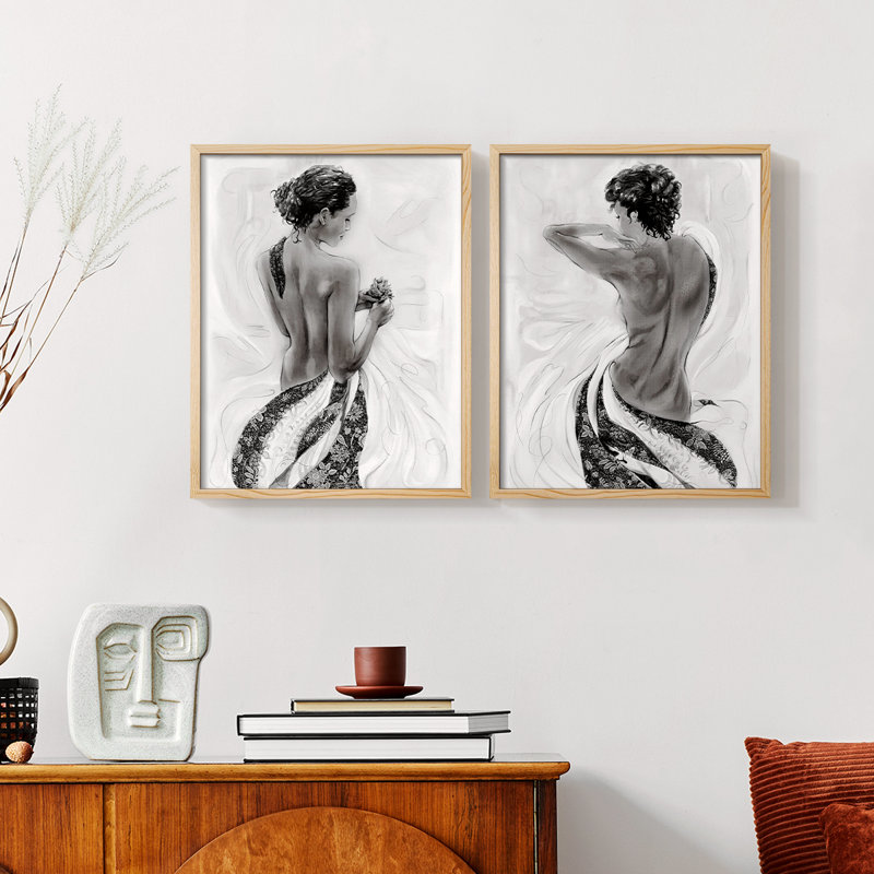 Solitude S croquis I - impression encadrée de qualité supérieure - prête à être accrochée - aucun clou requis - aucun clou requis