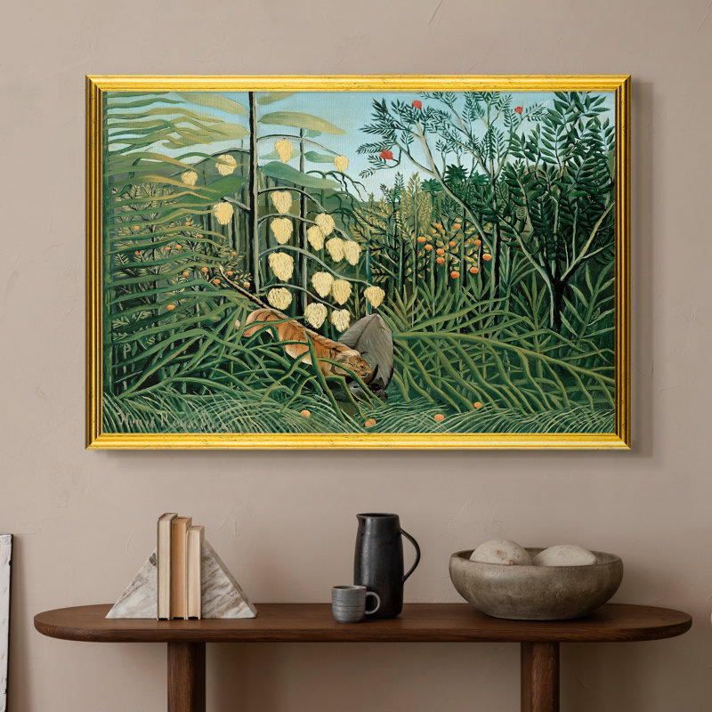 Fight entre un tigre et un buffle, 1908 - Henri Rousseau - Toile encadrée sur mesure, 16x22 INNER SIZE, Framed Canvas
