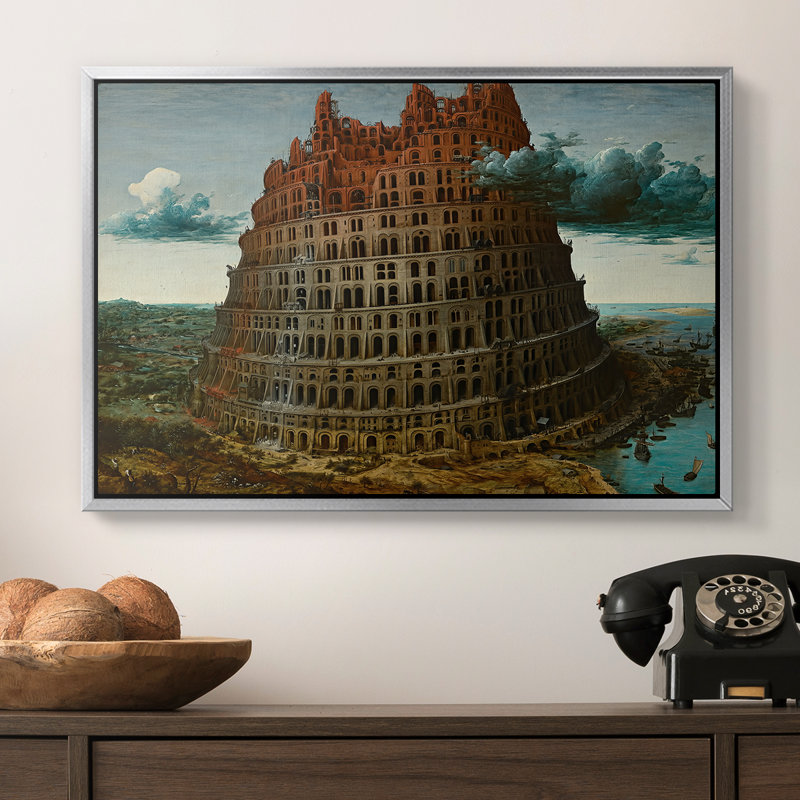 La tour de Babel, v. 1568 - Toile tendue avec châssis, Peter Bruegel l'Ancien, 16 x 24, Argent