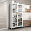 Armoire de rangement de cuisine, armoire de rangement en métal à 6 niveaux avec porte transparente