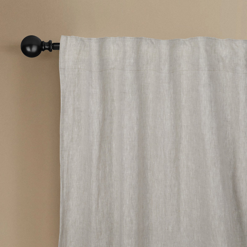 Newport Sheer Curtain Single Panel, Greige, 50" W x 108" L