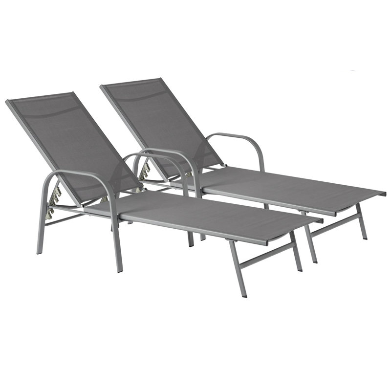190cm Long Reclining Single Chaise, Grey