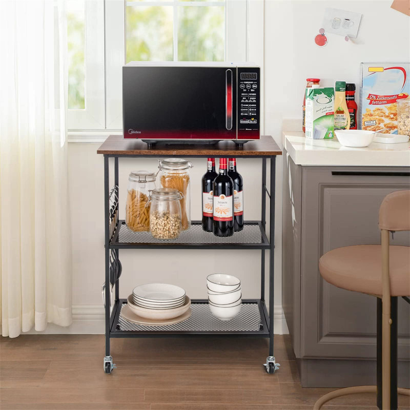 Wood Bar Cart, Brown