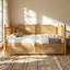 Lit de jour simple en rotin avec 2 tiroirs pour un espace limité, chambre d'amis, aucun sommier nécessaire