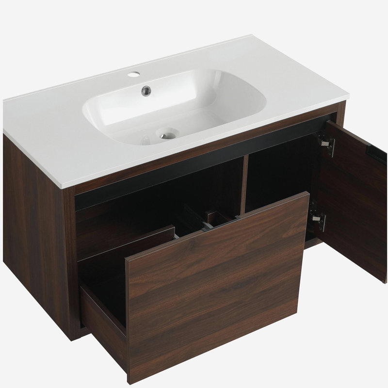 Lavabo de salle de bain 36 pouces avec lavabo en gel