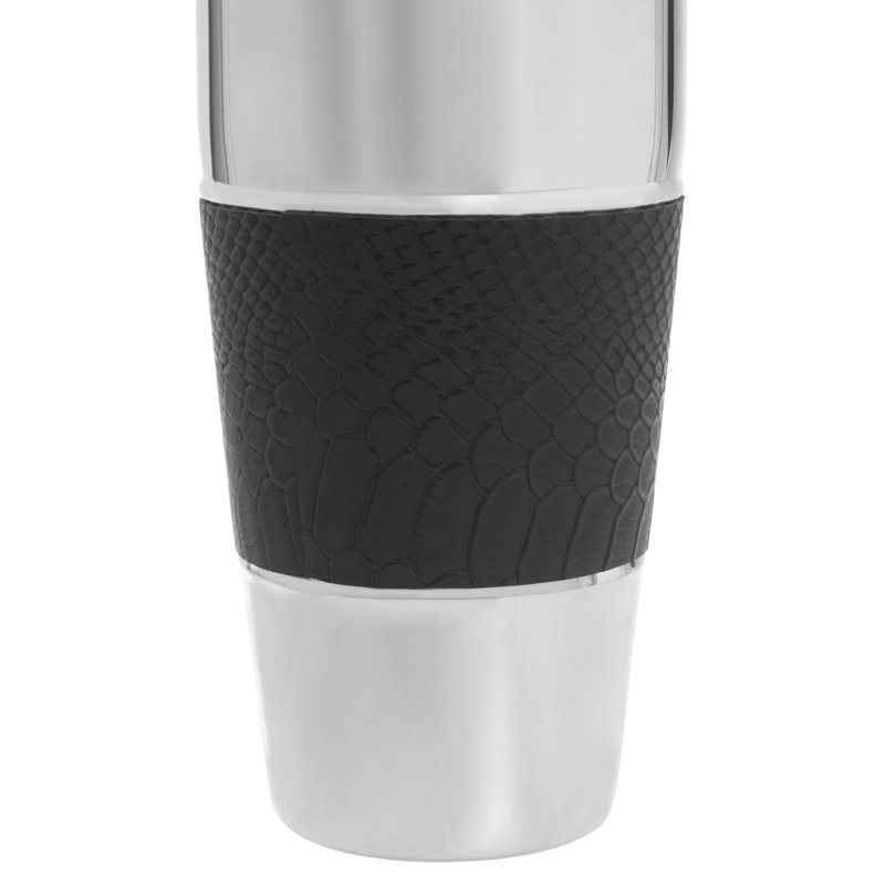 Aldrin Gold Finish And Black Cocktail Shaker, Black/Silver