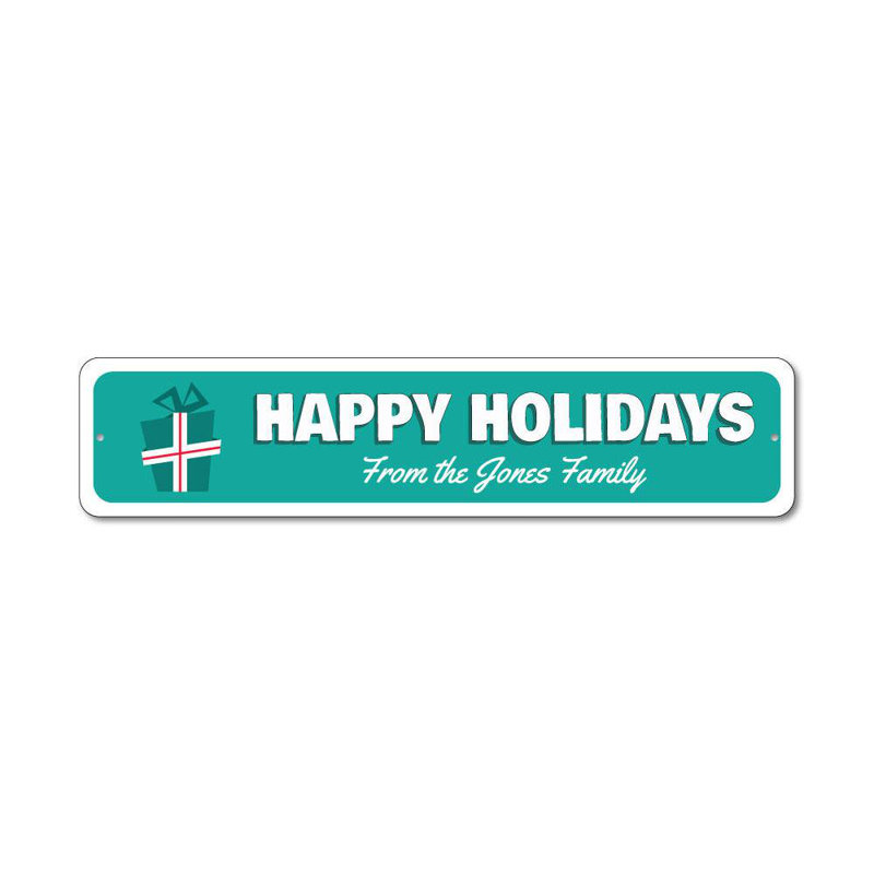 Plaque en aluminium Happy Holiday, H 4 po x l 18 po x P 0,04 po