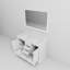 Meuble-lavabo double avec plateau en quartz et miroir Timeless