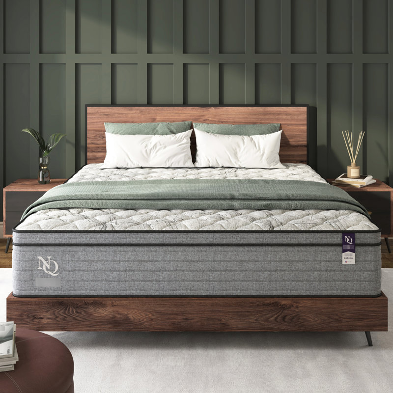 Matelas en mousse viscoélastique imprégnée de gel pour grand lit de 10 pouces, - États-Unis, relief, faible transfert de mouvement, eau, fonctionne avec une base réglable, gris et blanc, s'adapte aux ressorts