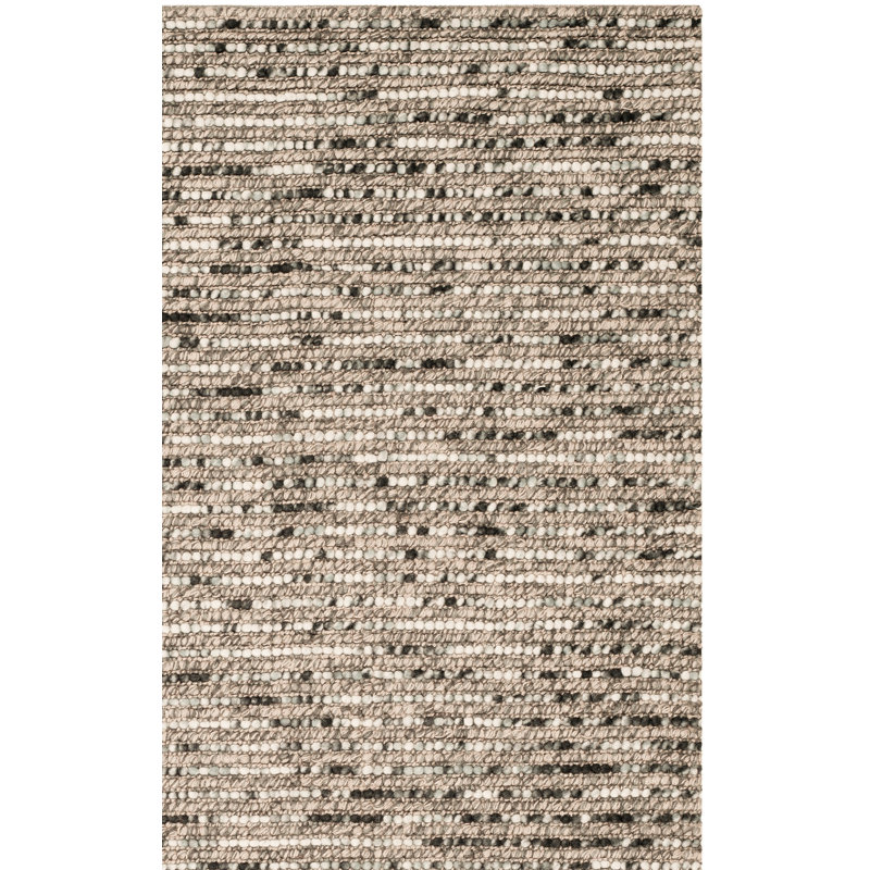 Ferrera Abstract Hand-Knotted Blue/Brown Area Rug, Square 4'