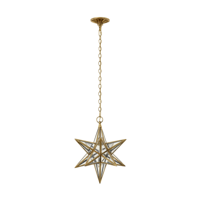 Chapman & Myers Moravian Medium Star Lantern, Golded Iron, 19.75" H x 18" W x 18" D