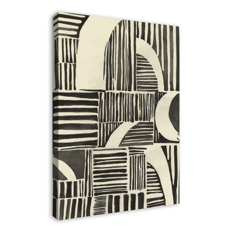 Neutre lignes abstraites - peinture, Toile tendue, H 36 po x l 24 po x P 1,25 po