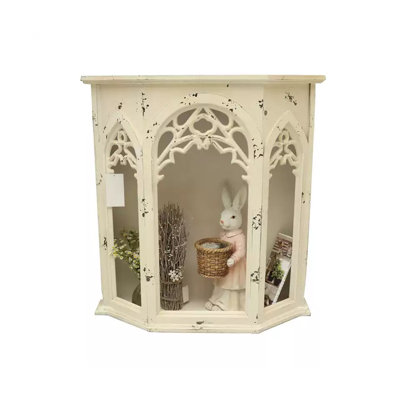 Beige Manufactured Wood Freestanding Fireplace
