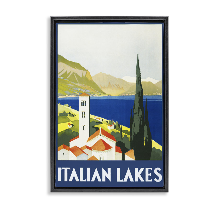 Cadre flottant italien Italian Lakes, par PIDDIX, Cadre flottant noir de jais, H 25 po x l 17 po